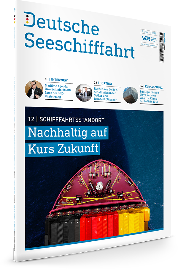 Cover der Ausgabe der Deutschen Seeschifffahrt Q1-2023