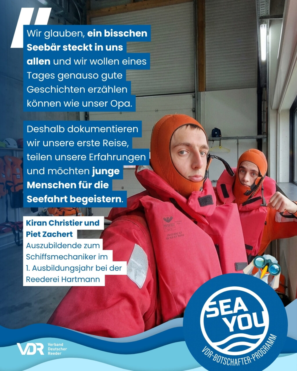 Abbildung eines Instagram Posts einer Teilnehmerin am VDR-Botschafter-Programm "Sea You".