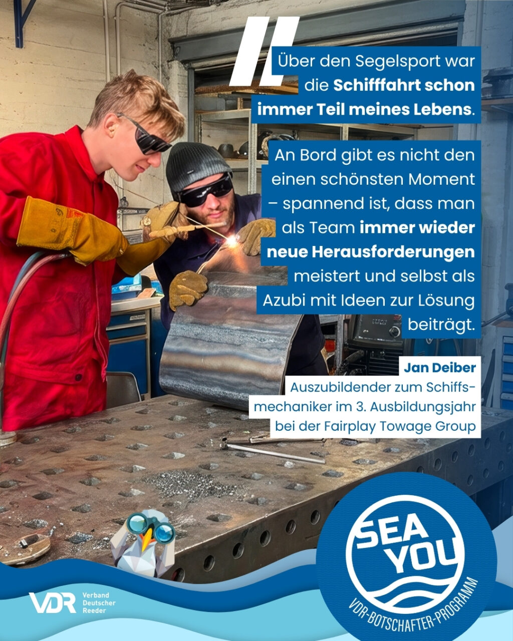 Abbildung eines Instagram Posts einer Teilnehmerin am VDR-Botschafter-Programm "Sea You".