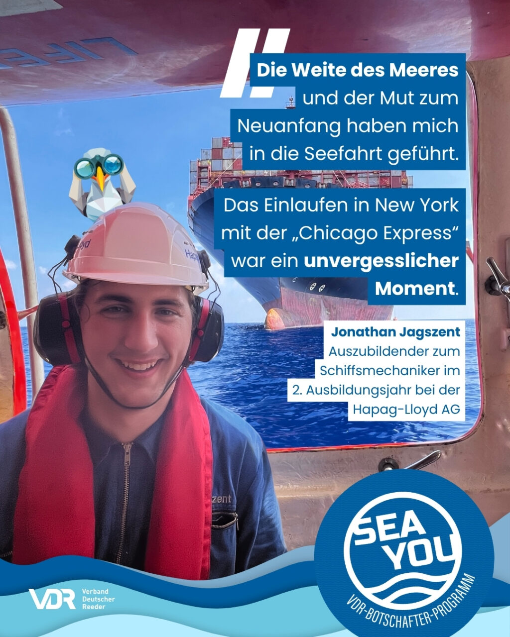 Abbildung eines Instagram Posts einer Teilnehmerin am VDR-Botschafter-Programm "Sea You".