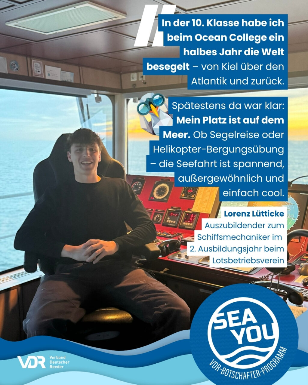 Abbildung eines Instagram Posts einer Teilnehmerin am VDR-Botschafter-Programm "Sea You".
