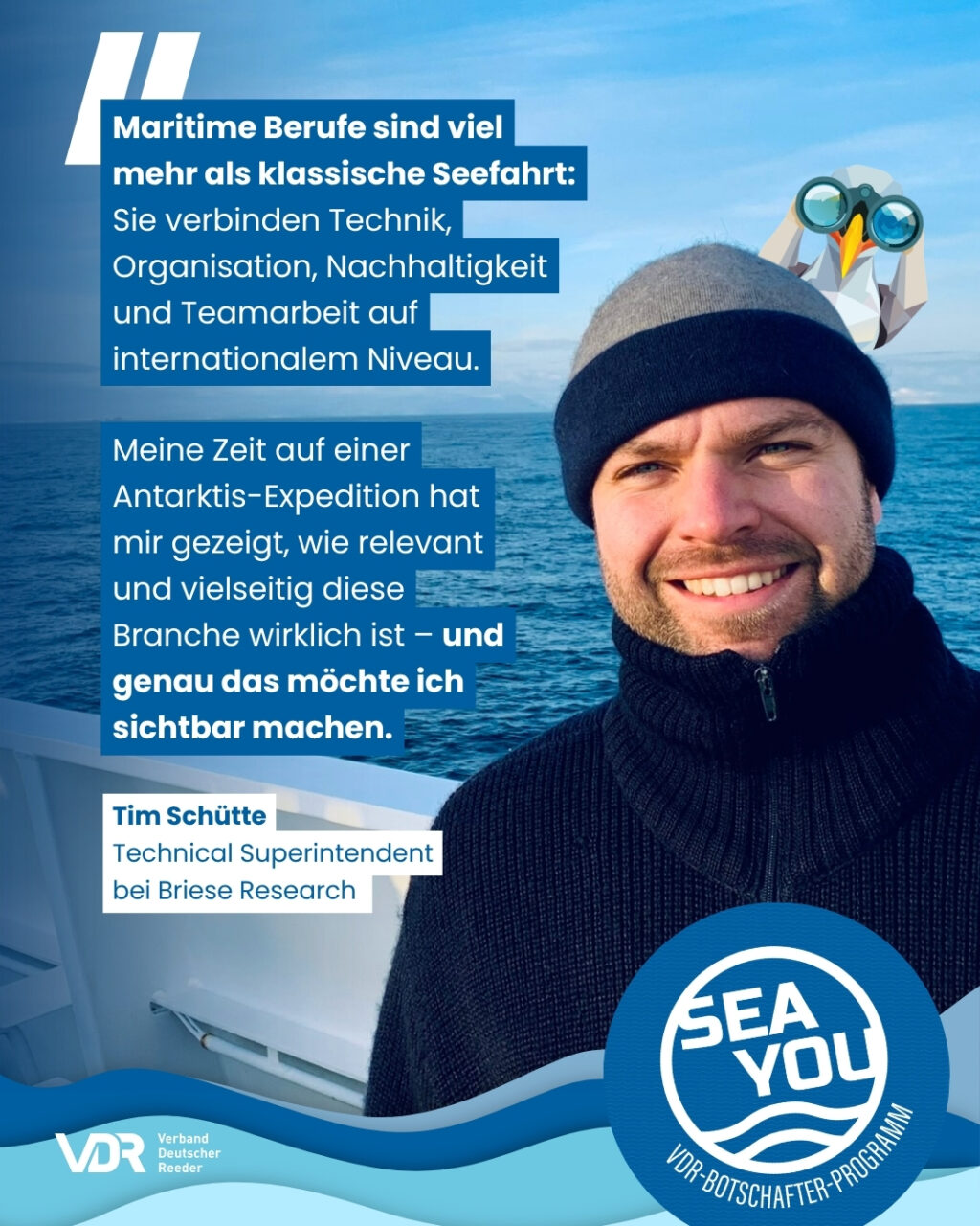 Abbildung eines Instagram Posts einer Teilnehmerin am VDR-Botschafter-Programm "Sea You".