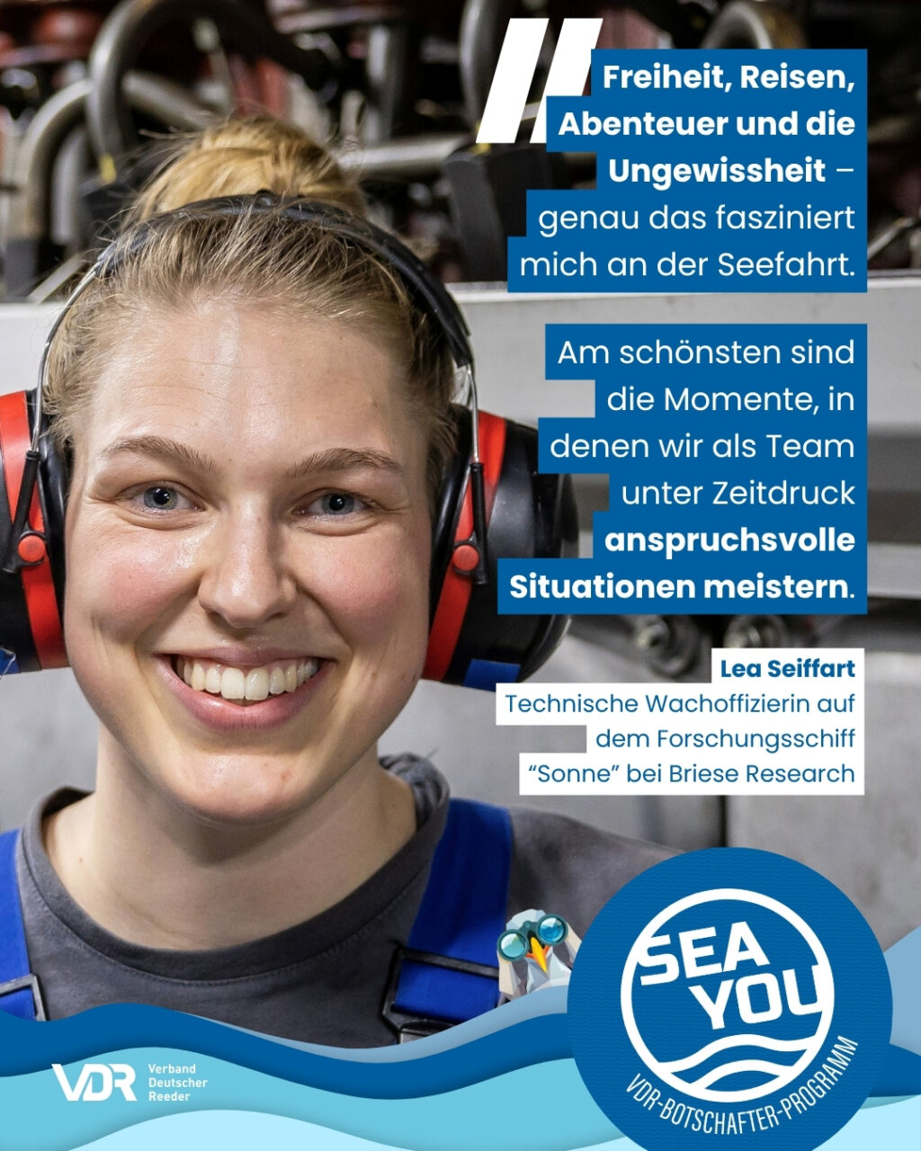 Abbildung eines Instagram Posts einer Teilnehmerin am VDR-Botschafter-Programm "Sea You".