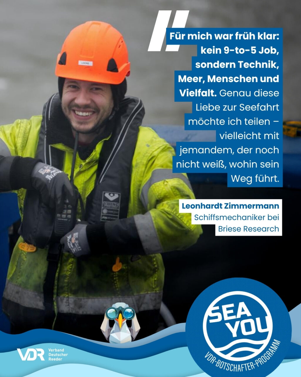 Abbildung eines Instagram Posts einer Teilnehmerin am VDR-Botschafter-Programm "Sea You".