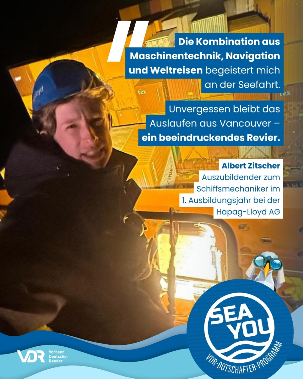 Abbildung eines Instagram Posts einer Teilnehmerin am VDR-Botschafter-Programm "Sea You".